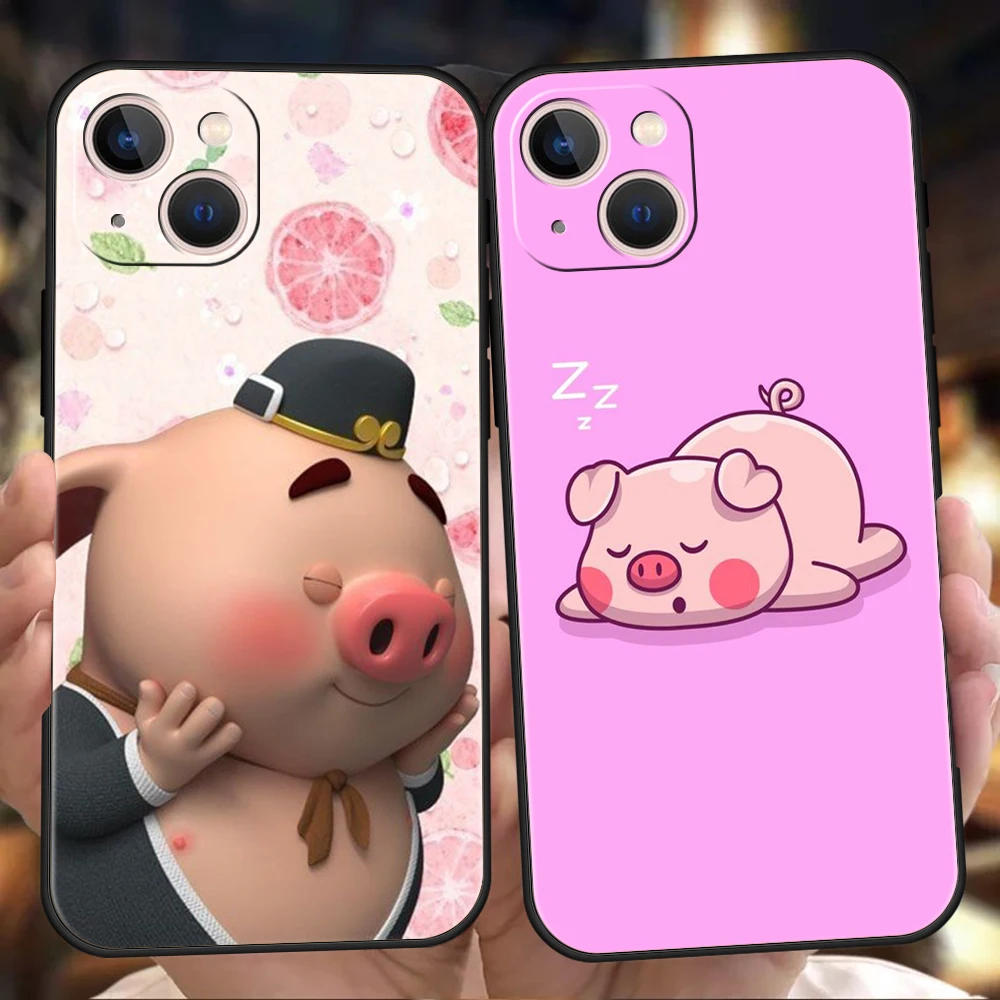 Cute Pink Pig Cartoon Antiurto Per Iphone 14 13 12 11 Pro Max 8 7 Plus Se2020 Custodia In Tpu Per Iphone X Xr Xs Max Mini Shell