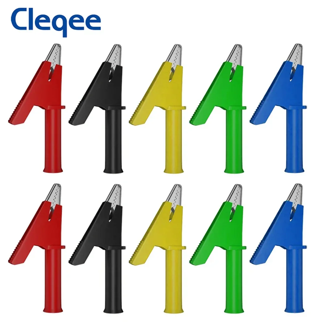 Alligator Clips Testing tool 4mm socket Safety Crocodile clamps for banana plug or welding 10PCS 1000V 20A