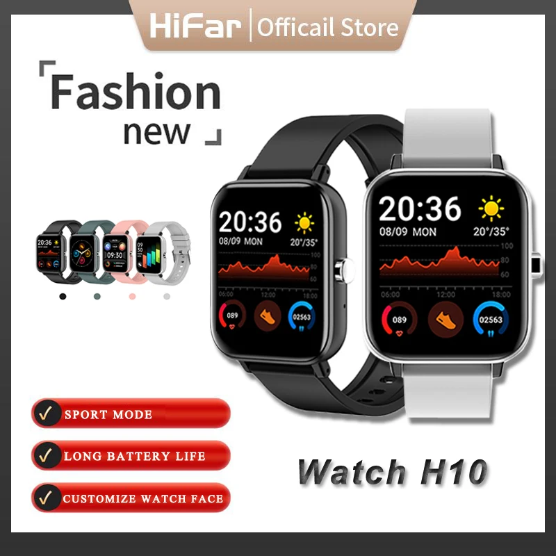 

Smart Watch Bracelet H10 Bluetooth Call Information Reminder Heart Rate Blood Pressure Blood Oxygen Monitoring Custom Dial For M