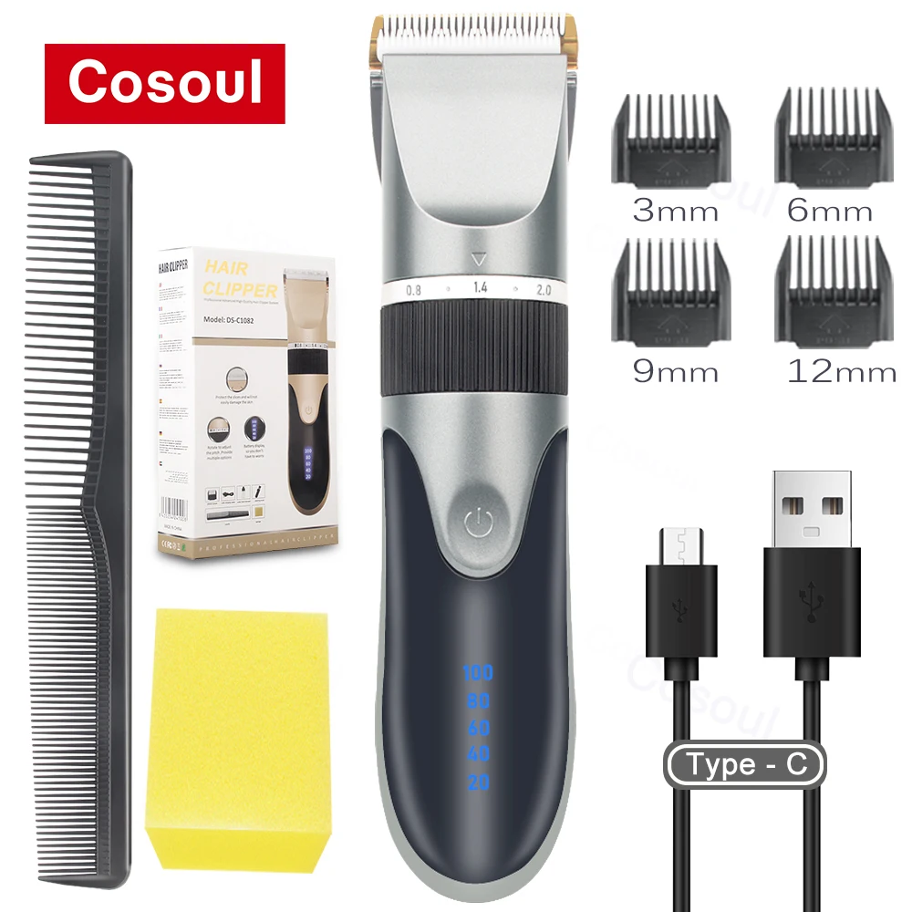 Hair clipper Electric Cordless Rechargeable Barber Trimmer For Men Adults Kids