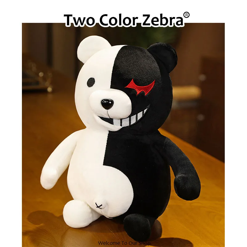 Dangan Ronpa Monokuma Black & White Bear Plush Toy Soft Stuffed Animal Anime Dolls Birthday Gift for Children