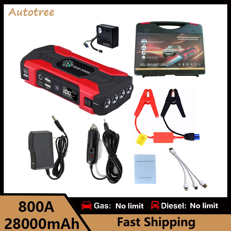 

Car jump starter power bank 28000mAh 800A Automotive Battery Charger Portable Power Bank Booster For Car Starting Air Compressor