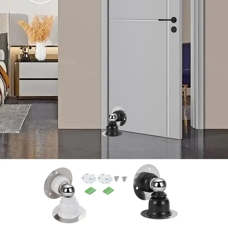 Door Stopper Door Catch Holder Floor Mount Heavy Duty Holder Stops Wall Floor Mounting No Drill Adhesive & Screws Strong