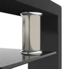 Coffee Table, Glass Coffee Tables with Storage Shelf, Black 4