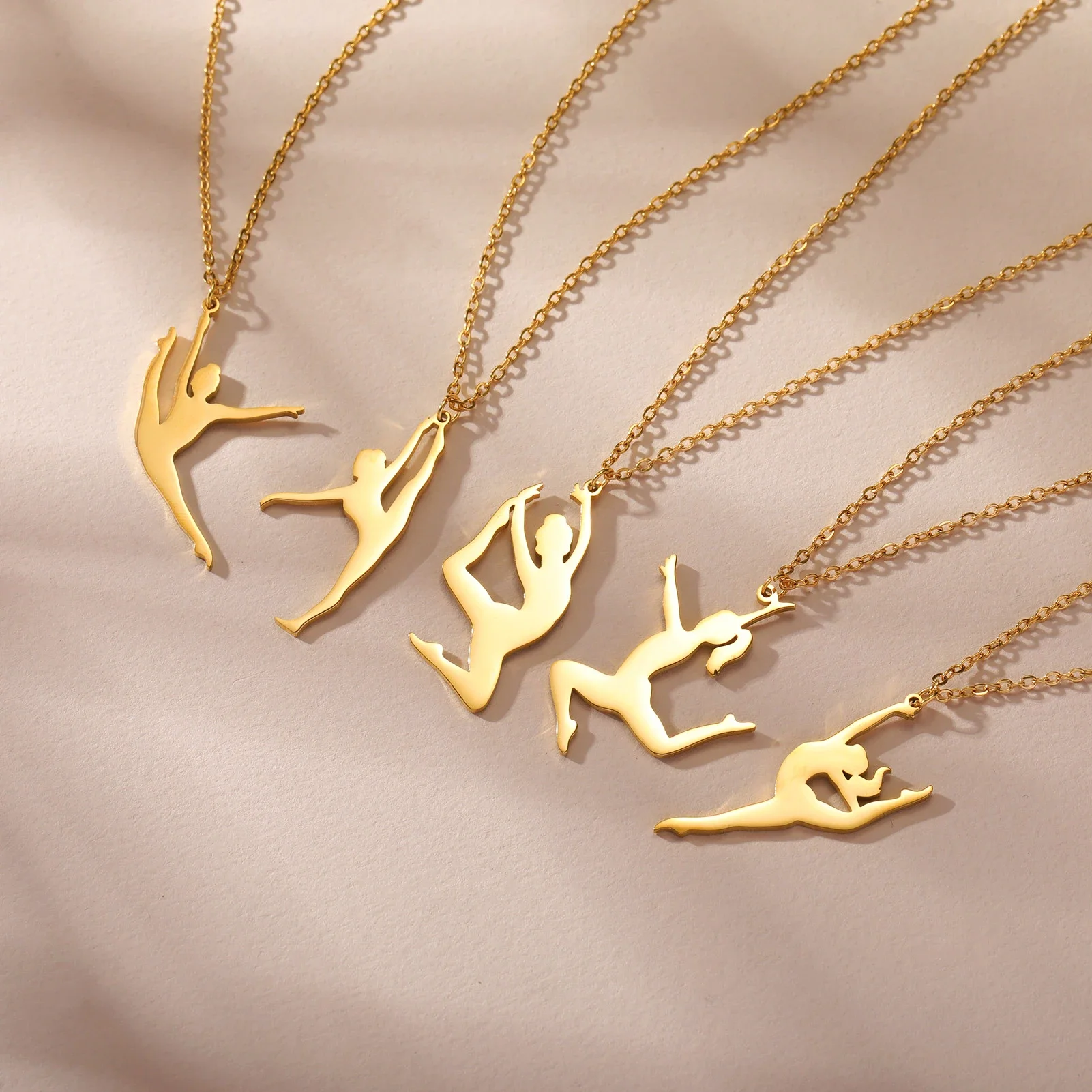 Gymnastics Necklace Rhythmic Women Trend 2025 Gymnast Stainless Steel Jewelry BFF Dancer Girl Sport Accessories Mother Day Gift