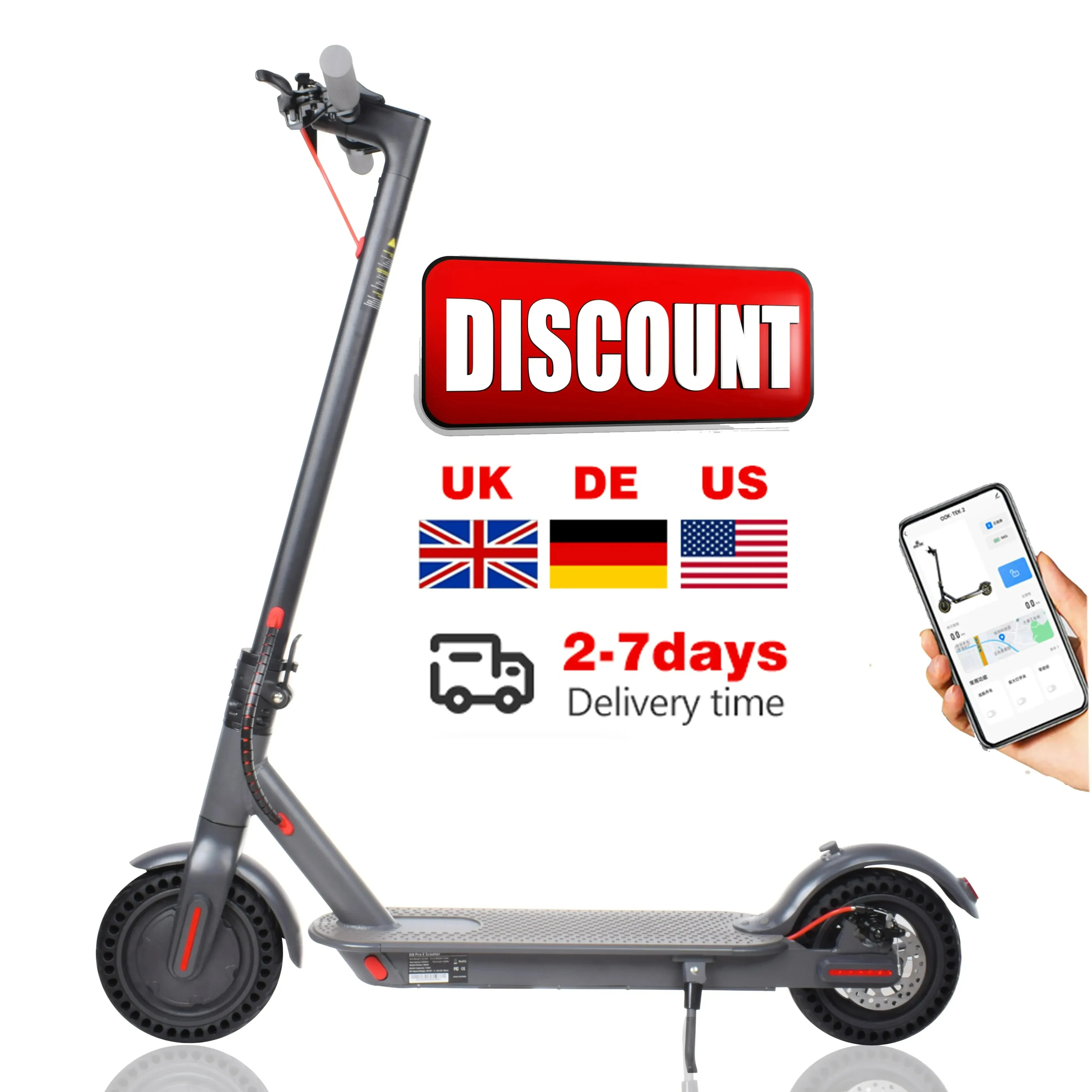 D8ProElectricScooter36V350W30KmhBluetoothAPPFoldableDisc