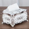 European Style Tissue Box, High-end Hotel Restaurant Napkin Extraction Box, Living Room Desktop Paper Extraction Storage Box 5