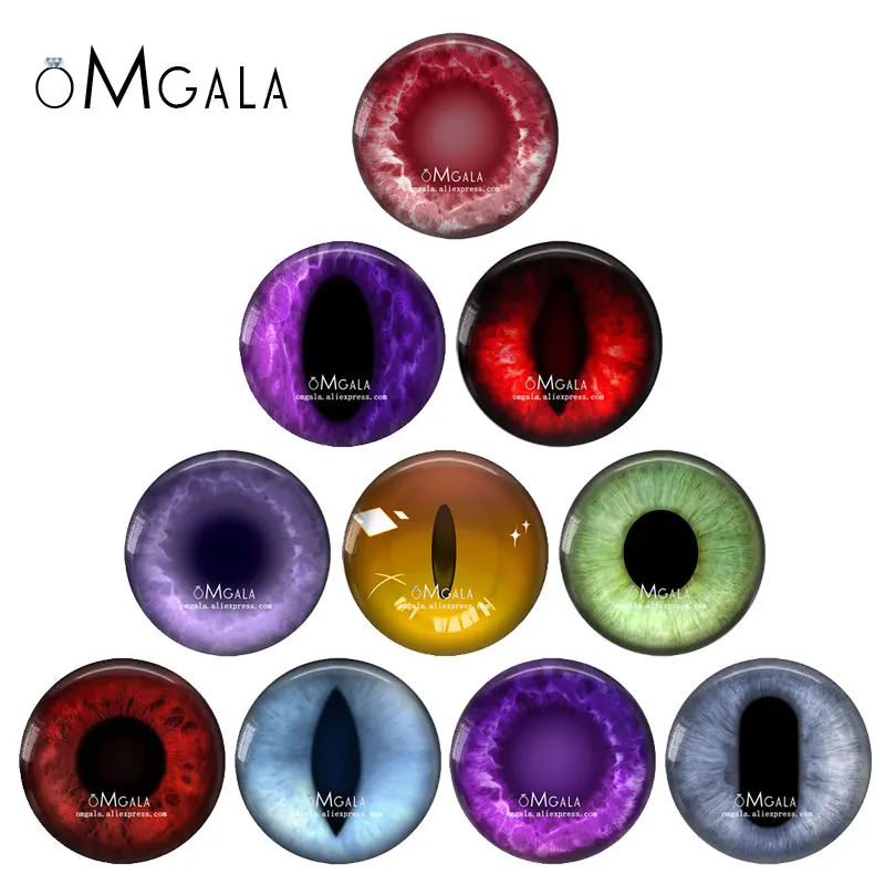 

In Paris Toys Eyes Dragon Cat Animals Eyes Pattern 8mm 10mm 12mm 14mm 20mm Handmade Photo Glass Cabochons DIY Making Accessories