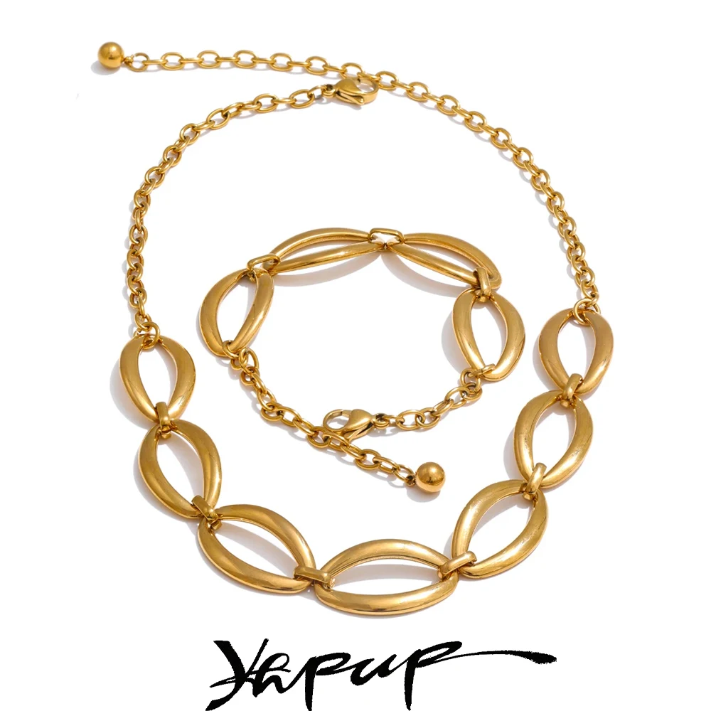 Yhpup Stainless Steel Jewelry Set Waterproof