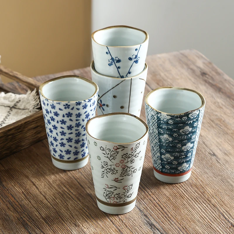 Hand-made Tea Cup, Unique Japanese Antiquity Style Ceramic Cups, Porcelain Durable Breakfast Mug, Special Gift for Friends