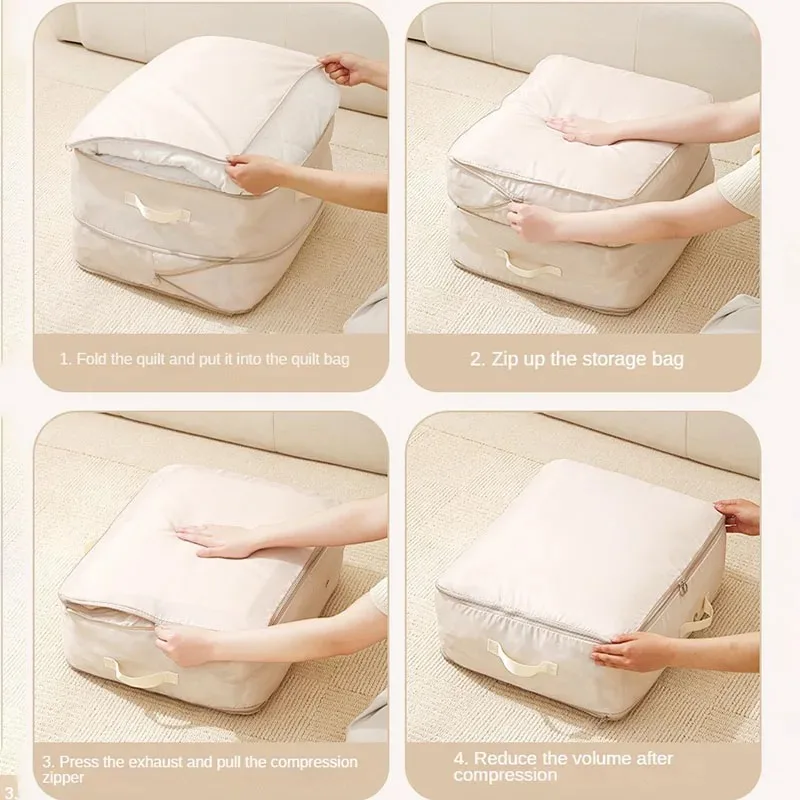 Extra Large Air Compressed Storage Bag Down Jacket Quilt Comforter Compression Pack Clothes Organizer Home Closet Foldable Bag 3