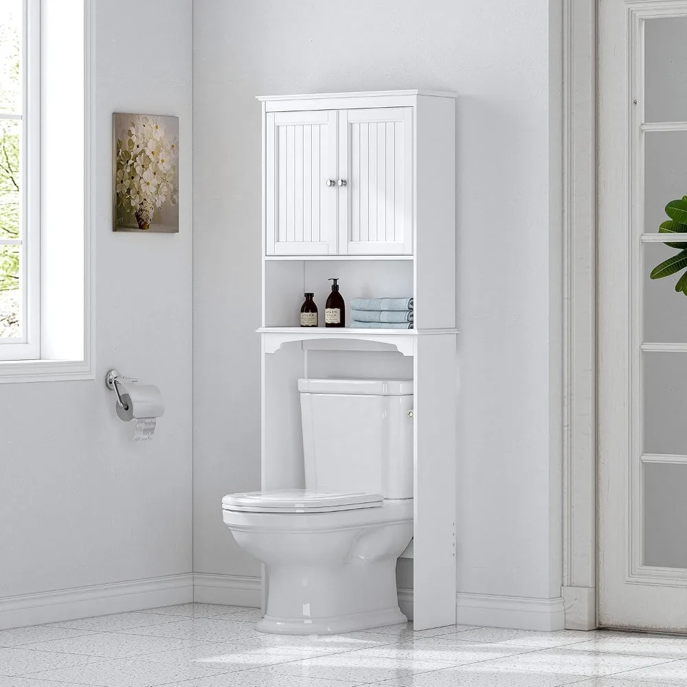 Over The Toilet Storage Cabinet, Bathroom Shelf Over Toilet, Bathroom Storage Cabinet Organizer, White