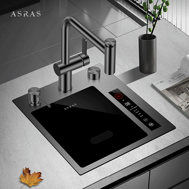 ASRAS Bar Counter Island อ่างล้างจานอัจฉริยะบริสุทธิ์ชามเดียวผลไม้และผักอ่างล้างจานอัจฉริยะบริสุทธิ์ 1