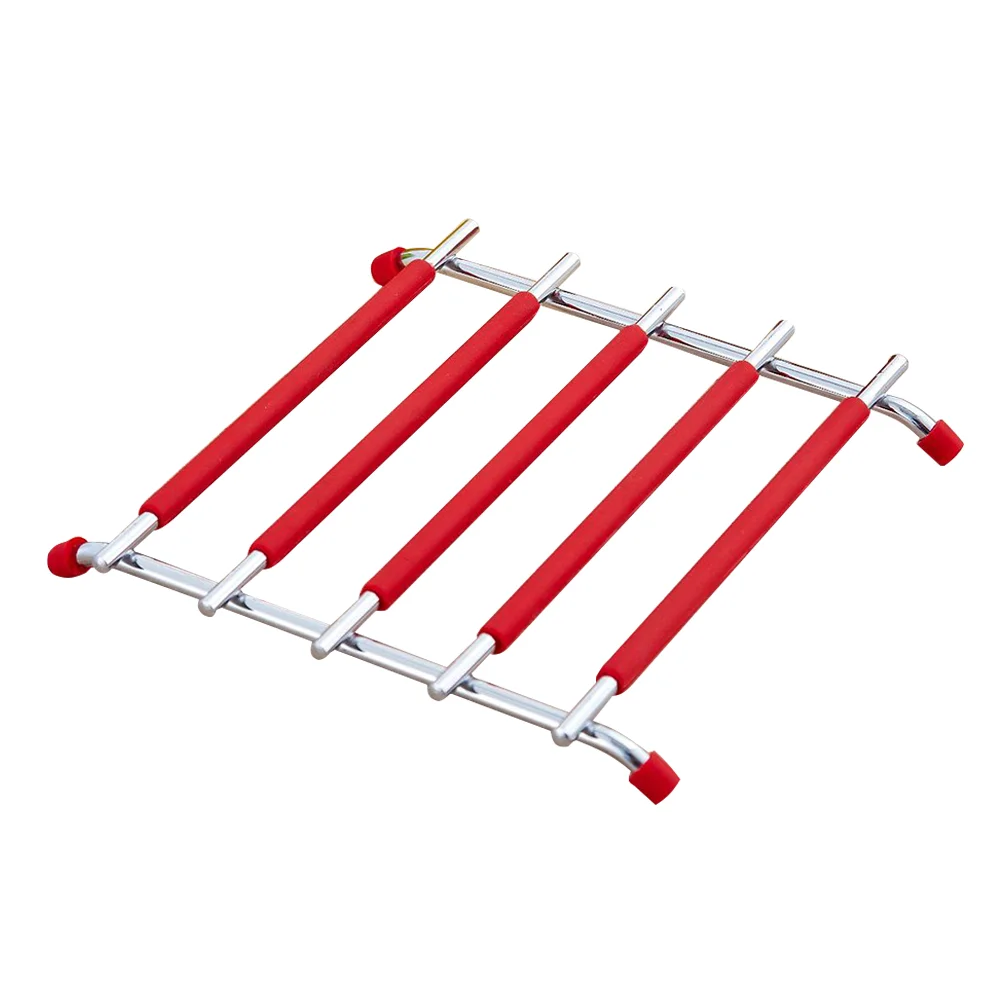 

Stainless Steel Trivet Mat Non-slip Hot Pot Holder Heat Resistant Pan Rack(Red)