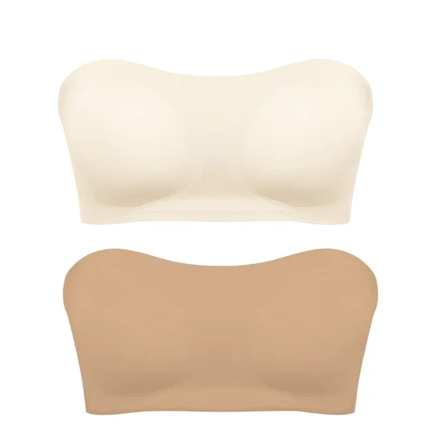 Soutien-gorge sans bretelles sans couture pour femmes, rembourré amovible, haut en soie glacée douce, sous-vêtements sans bretelles, sûr, antidérapant, Push Up, haut tubulaire Sexy
