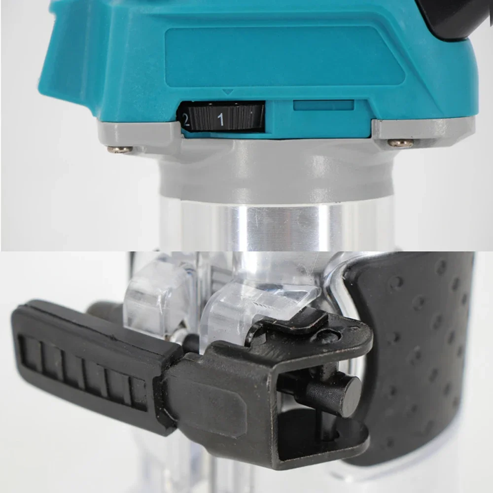 Wood Router Plunge Router 5 Speeds Brushless Electric Trimmer Handheld Milling Engraving Slotting Power Tools for Makita 18V Battery