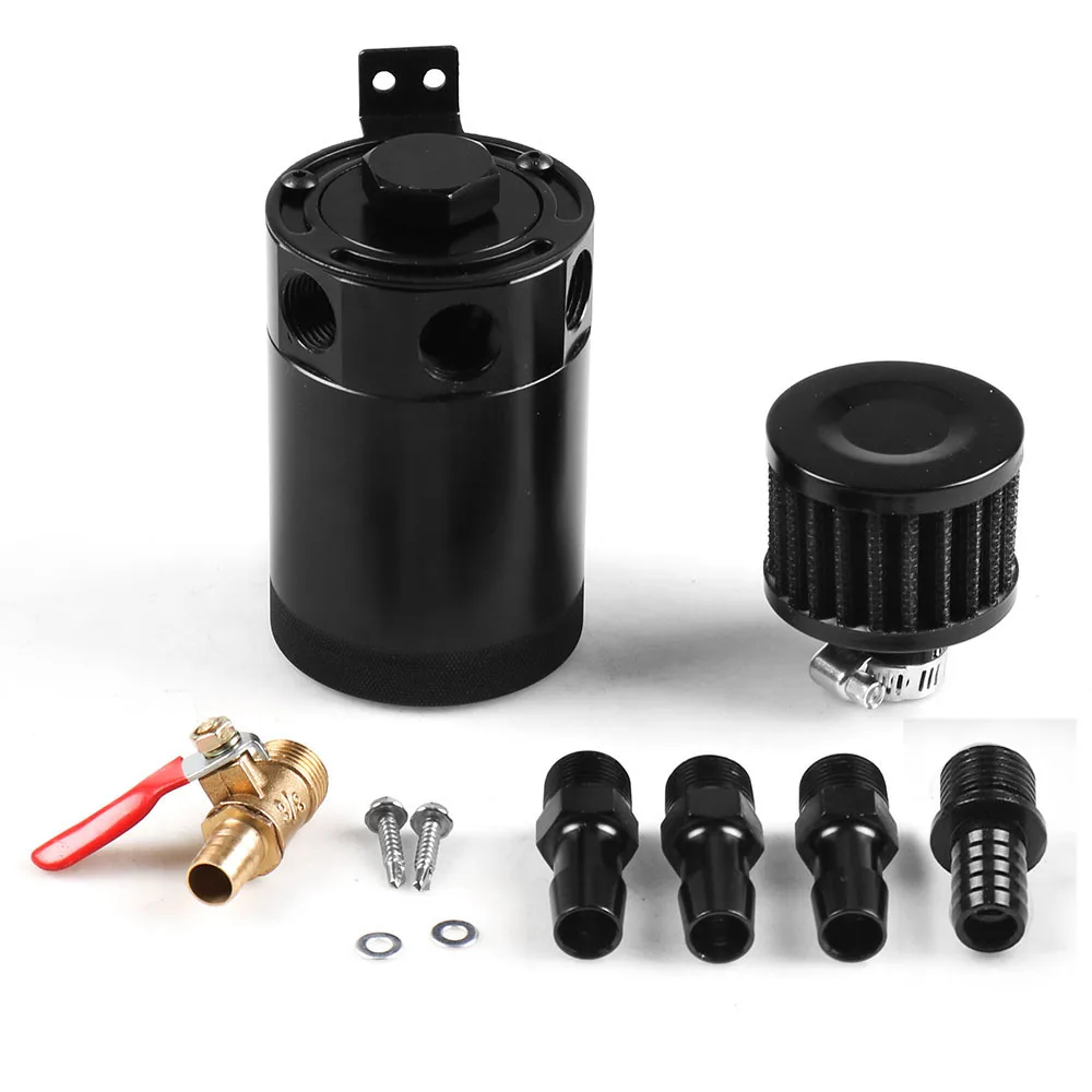 Universal Aluminum 2-port/ 3-port Oil Catch Can Tank Breather Filter Engine Mini Oil Separator