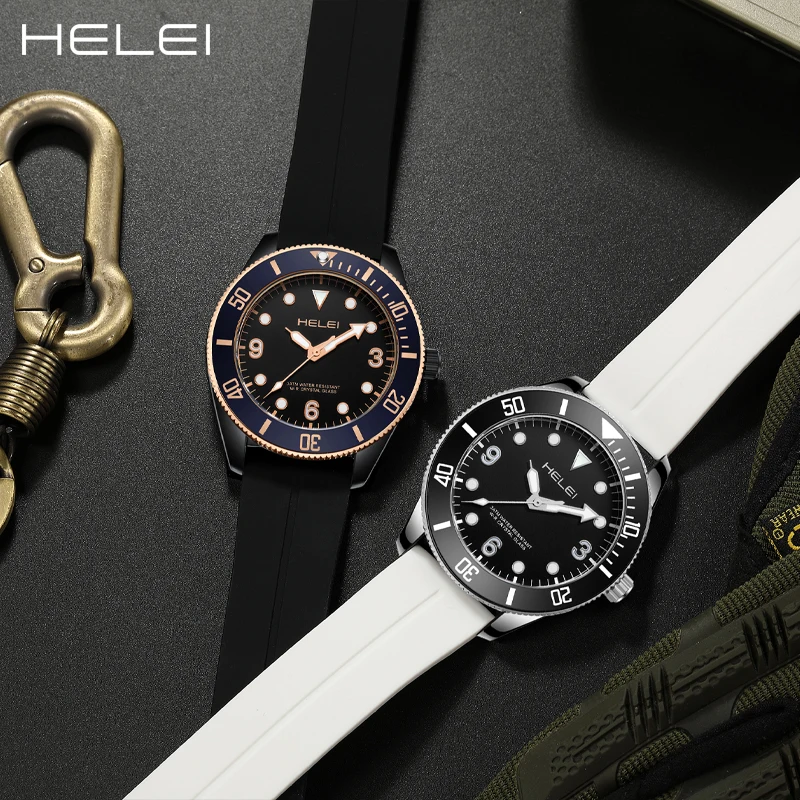 HELEI new 2024 men's watch delicate dial fashion quartz watch men's quartz watch waterproof luminous men's luxury watches