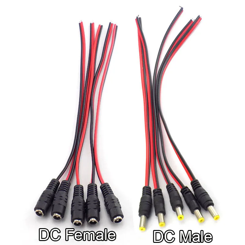 

DC 12v Extension Cable Male Female Connectors Plug Power Cable cord wire for CCTV Cable Camera LED Strip Light Adaptor 2.1*5.5mm