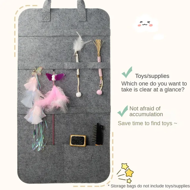 Pet Storage Bag Cat Toy Storage for Cat Stick Toys Catnip Toy Dog Comb Cat Interactive Toy Pet Toys Organizer Pet Products ﻿ 3