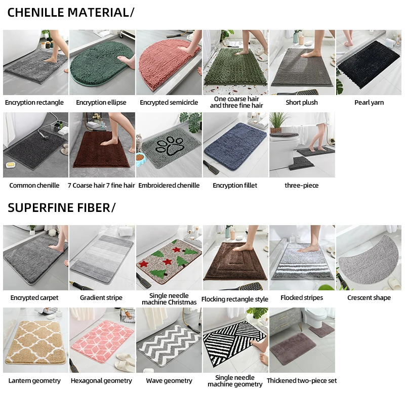 Anti-Rutsch-Matte aus Korallensamt für das Badezimmer, schnelle Wasseraufnahme, Waschen trockener Maschinen, Toilettenmatte, weich, bequem, einfache Matte für den Badezimmergebrauch – Detail 21