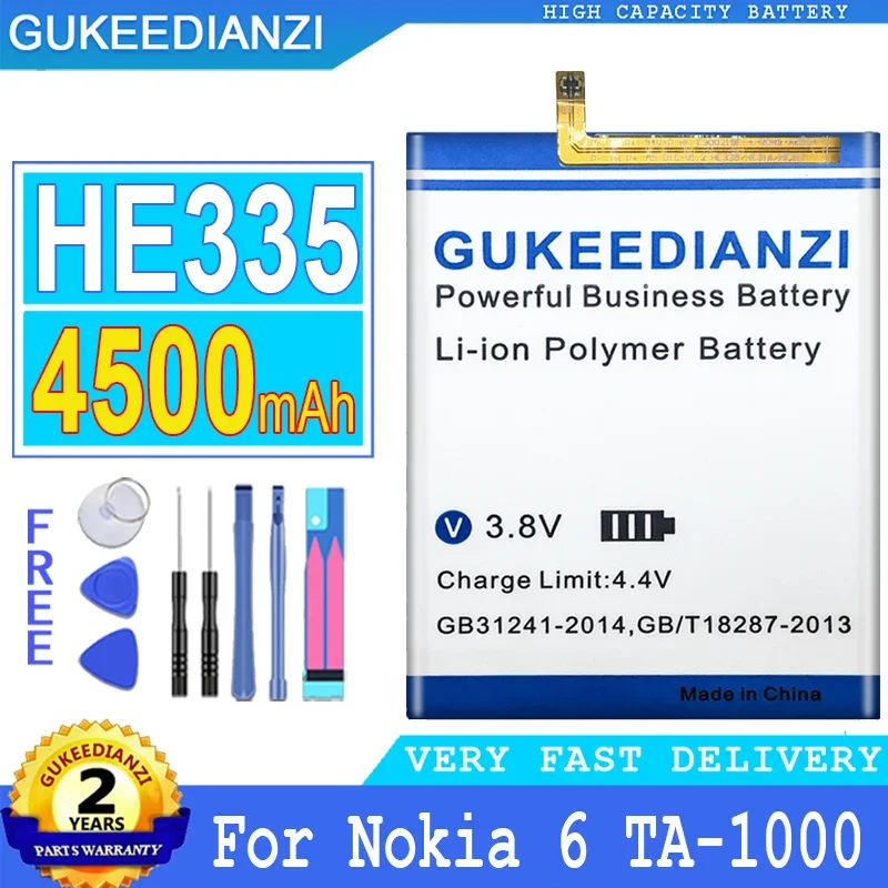 

HE335 4500mAh Mobile Phone Battery For Nokia 6 nokia6 N6 TA-1000 TA-1003 TA-1021 TA-1025 TA-1033 TA-1039 Smartphon Batteries