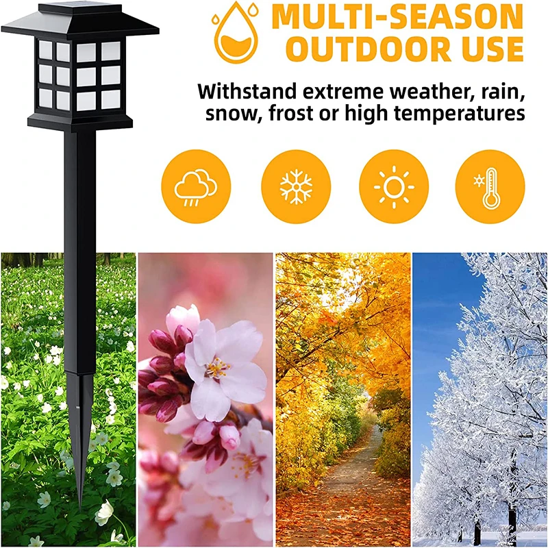 2/4/6/8/10/12Pcs Solar LED Pathway Lights Outdoor Waterproof Walkway Garden Deco