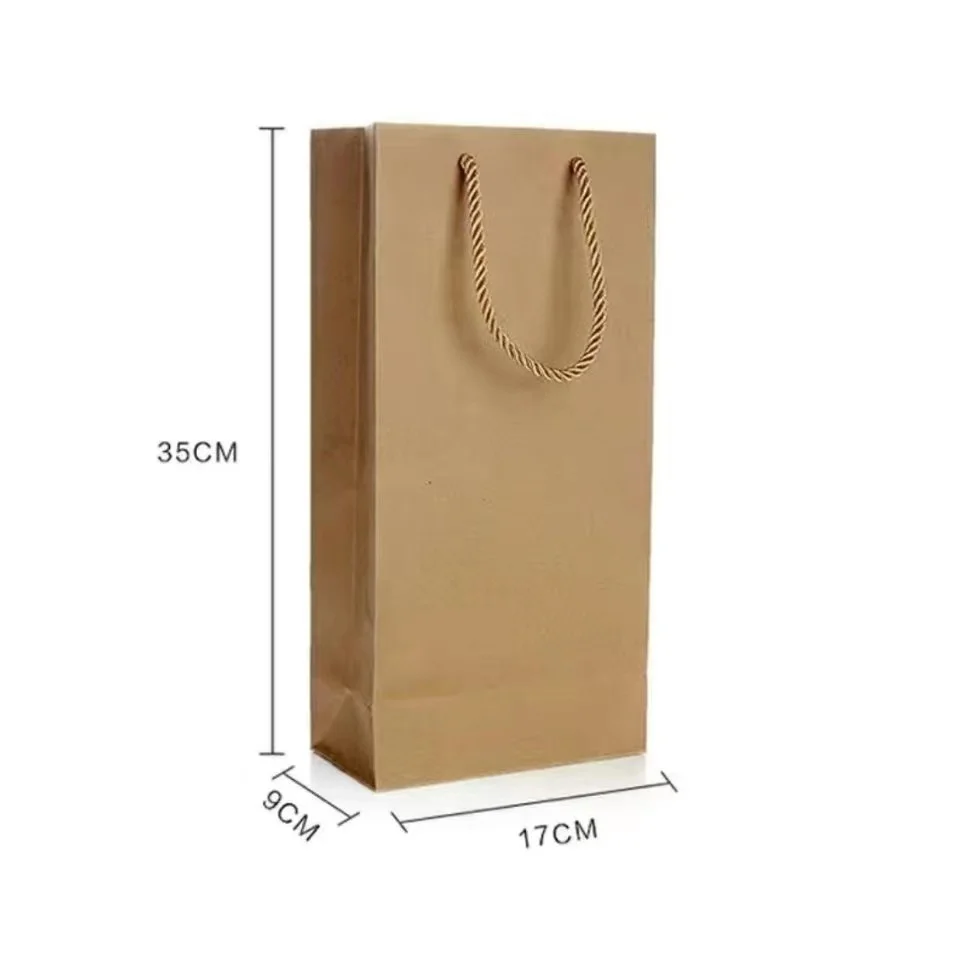 Kraft Paper Red Wine Hand Bag Wine Drinks Packing Bag Storage Bag Single/double bottle Paper Wine Bag Wine Bottle Packaging Bags