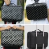 Diamond Check PU Makeup Case, Large Waterproof Travel Organize Cosmetic Box 2