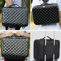 Diamond Check PU Makeup Case, Large Waterproof Travel Organize Cosmetic Box 2