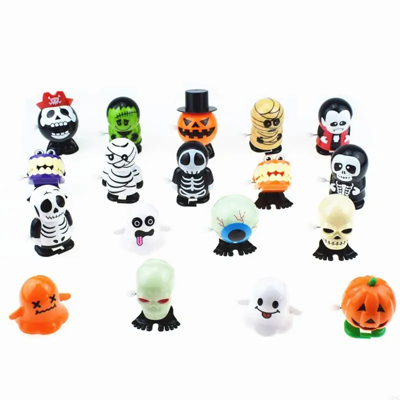 G99C Kids Pleasant Portable Pumpkin Skeleton ABS Wind-up Toy Halloween Easter