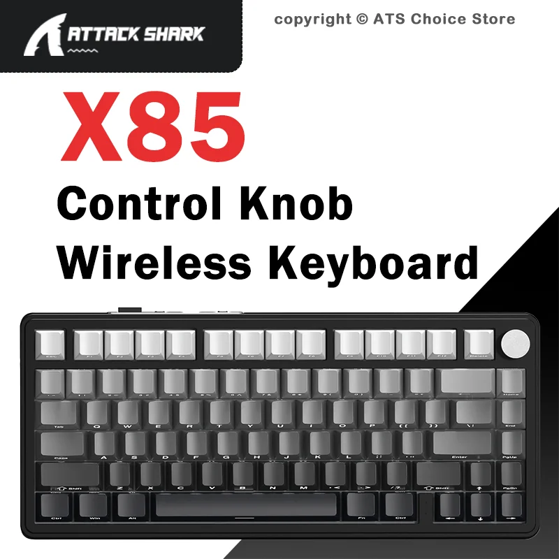 ATTACK SHARK X85/X85Pro 무선 기계식 키보드 75% 82키 트라이 모드 블루투스 유선 RGB 핫스왑 가스켓 노브 대용량 배터리