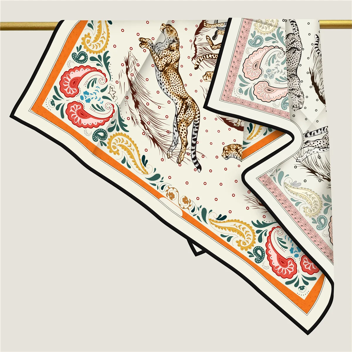 New Brand leopard Two-sided Print Headband Scarf Women Fashion 90*90cm Hijab Bandana Neckerhicef Beach Sun Protection Shawl