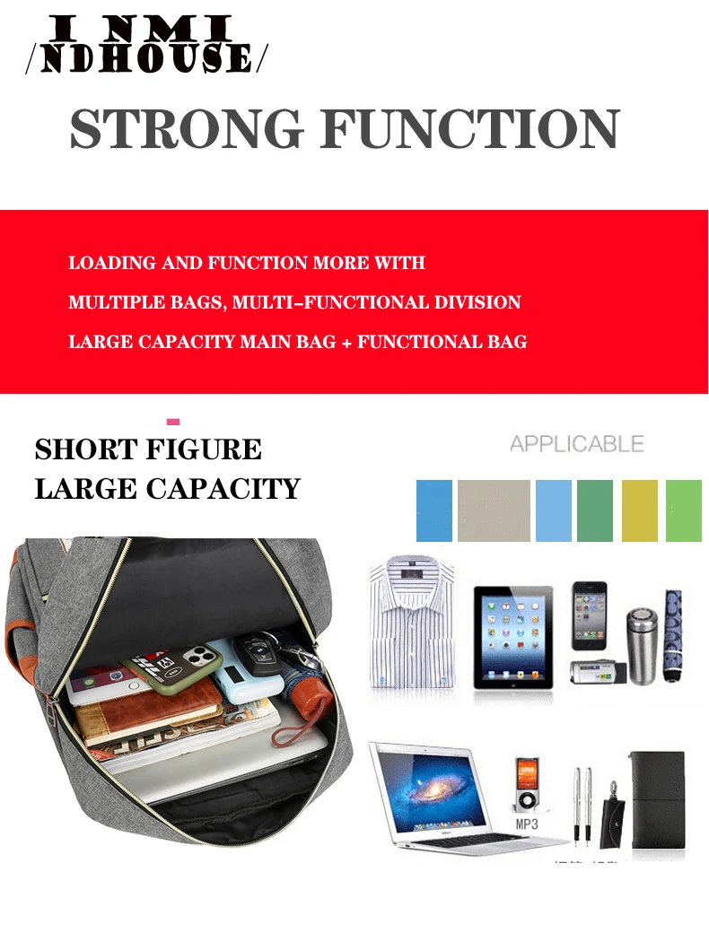 Travel Men 15 inch Laptop Backpack vacuum compression Backpack Business Large Capacity school Backpack expand outdoor backpack