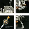 5800W Windproof Camp Stove Camping Tea Stove with Fuel Canister Adapter Piezo Ignition Carry Case for Backpacking Hiking 3
