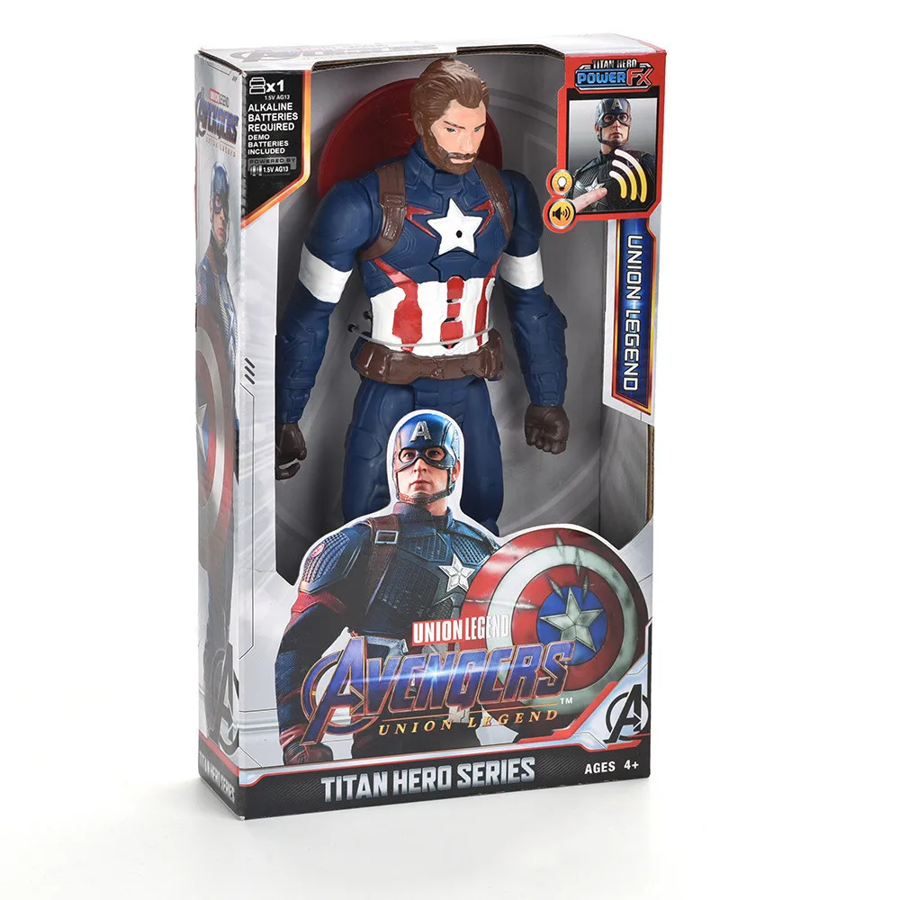 thumbnail image 1 of Figura de acción de Iron Man de Marvel Spiderman de 30 cm, juguete de Los Vengadores, Thanos, Hulk, Capitán América, Thor, Pantera Negra, juguete con sonido y luz, 1 of 5