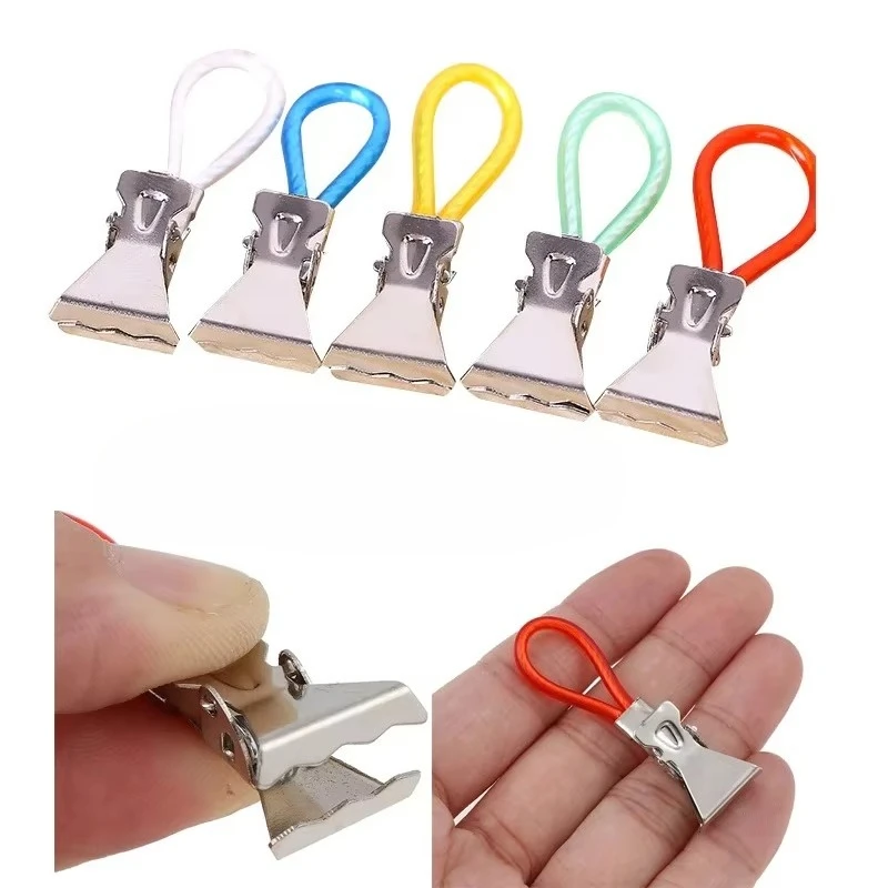 5PCS Clothes Pegs Stainless Steel Clothespins Colorful Laundry Tea Towel Hanging Clips Loop Clothes Folder Bathroom Accessories