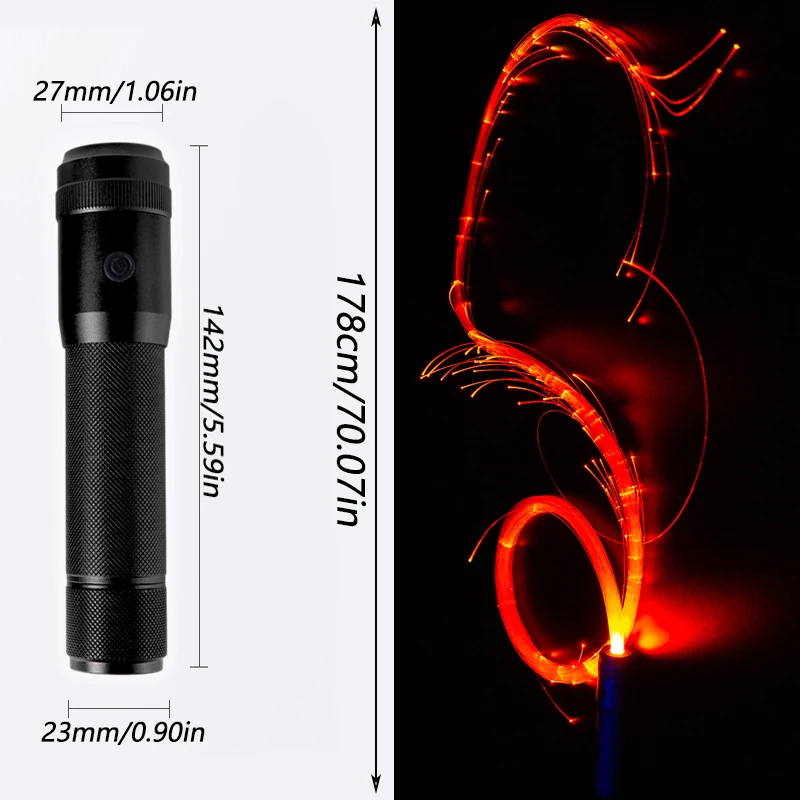 LED Ambient Light Fiber Optic Lamp USB Rechargeable Fiber Optic Whip Dance Party Lighting