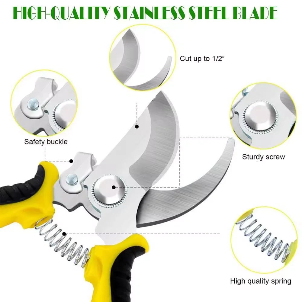 1Pcs Pruning Shears Professional Sharp Bypass Pruning Shears Tree Hand Garden
