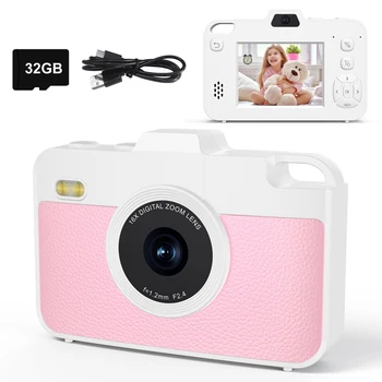 16X 48MP Fotocamera per bambini Fotocamera anteriore posteriore Doppia lente Ragazzi Ragazze Videoregistratore digitale Selfie Fotocamera per principianti per bambini