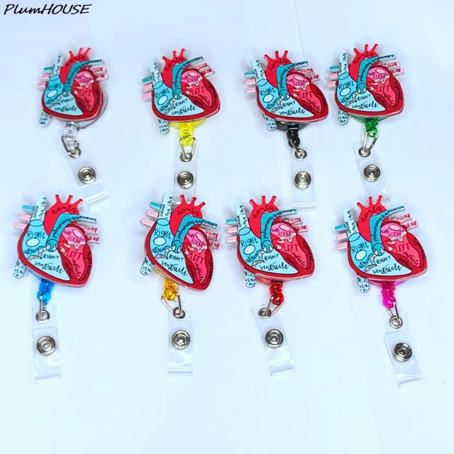 Cute Cartoon Brain Lung Organs Retractable Nurse Badge Reel Clip