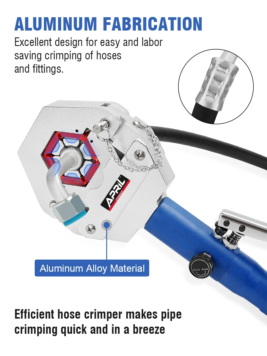 Hydraulic Crimping Tool Hydra-Krimp 71500 Manual A/C Hose Crimper Kit