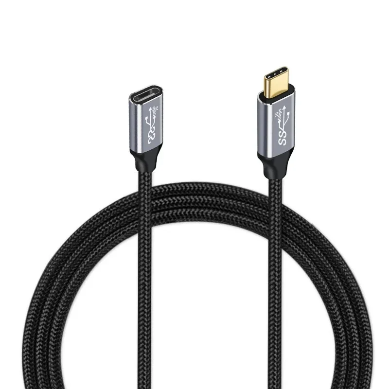 Gen2 Type-C 3.1 남성-여성 연장 케이블 5A 100W USB C 연장 데이터 라인 25/50/100/150/200/300cm