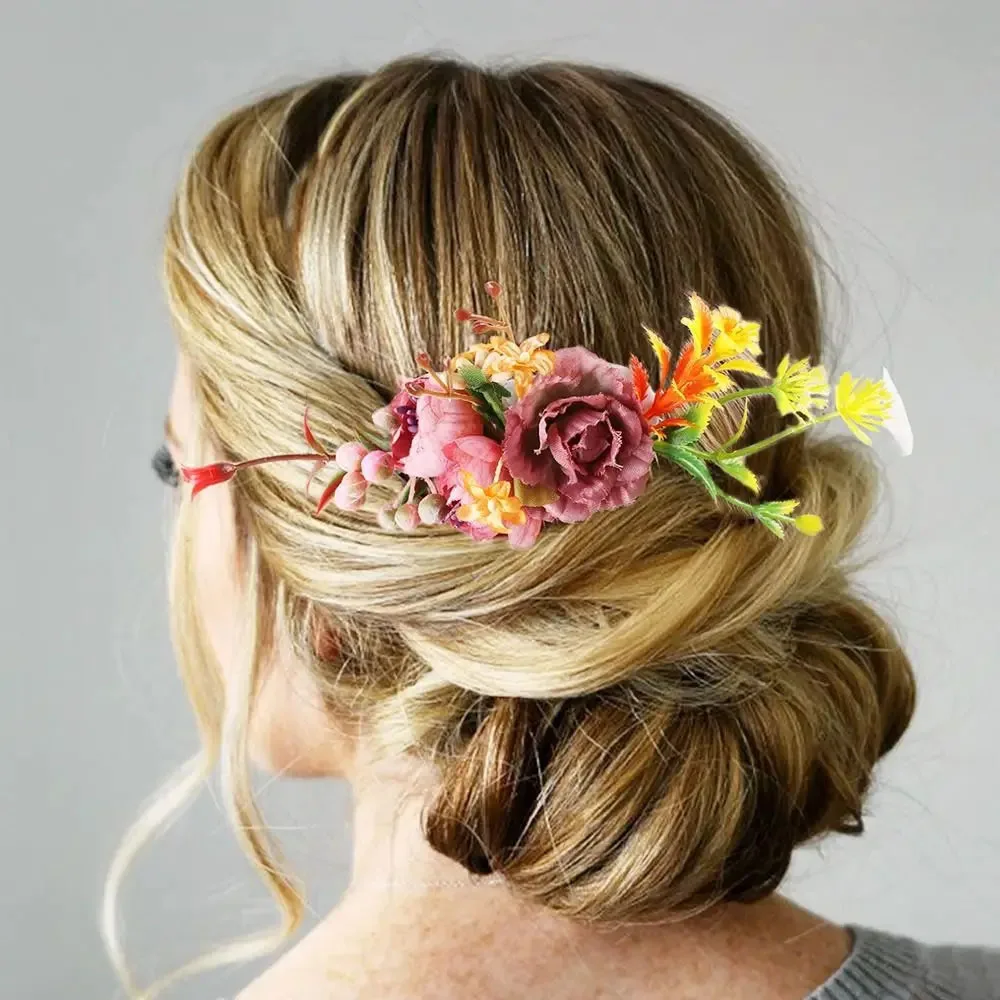 Simulation Flower Hair Comb Bridesmaid Hair Clip Bridal Hairpin