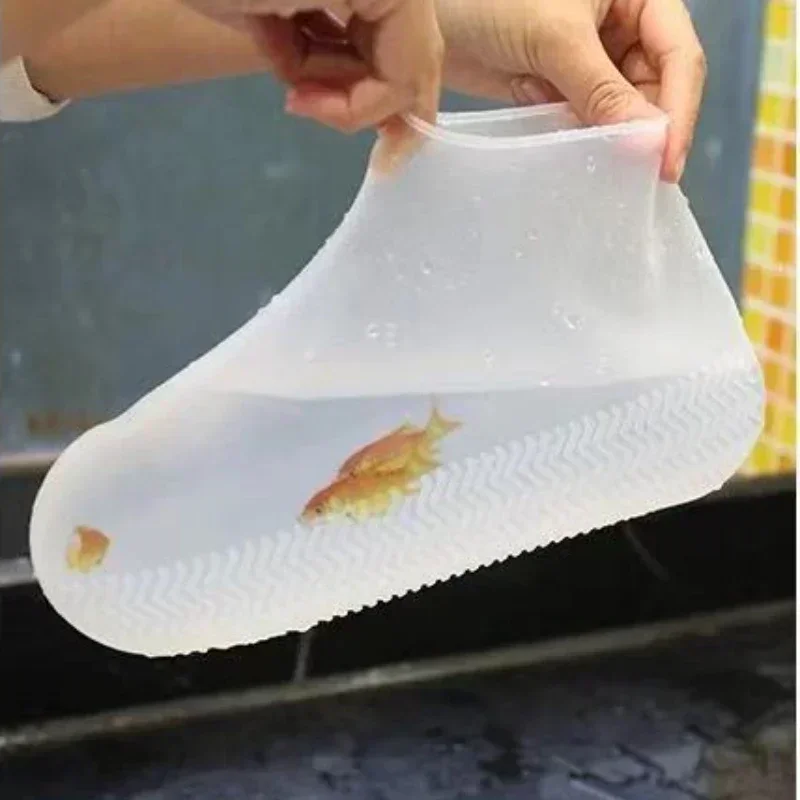 Rain Shoe Covers Latex Waterproof Unisex Reusable Non-Slip Rain Boot OverShoes Walking Shoes Accessories