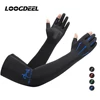 LOOGDEE 1Pair Sports Arm Sleeves Men Women Cycling Running Fishing Arm Cover Cuff Sun UV Protection Ice Cool Sleeves Long Gloves 1