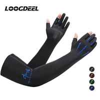 LOOGDEE 1Pair Sports Arm Sleeves Men Women Cycling Running Fishing Arm Cover Cuff Sun UV Protection Ice Cool Sleeves Long Gloves 1