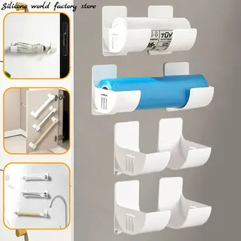 Silicone World 4 pezzi rack di stoccaggio non perforati pellicola trasparente sacchetti per immondizia armadio rack di stoccaggio frigorifero portaoggetti laterale Bracke 1