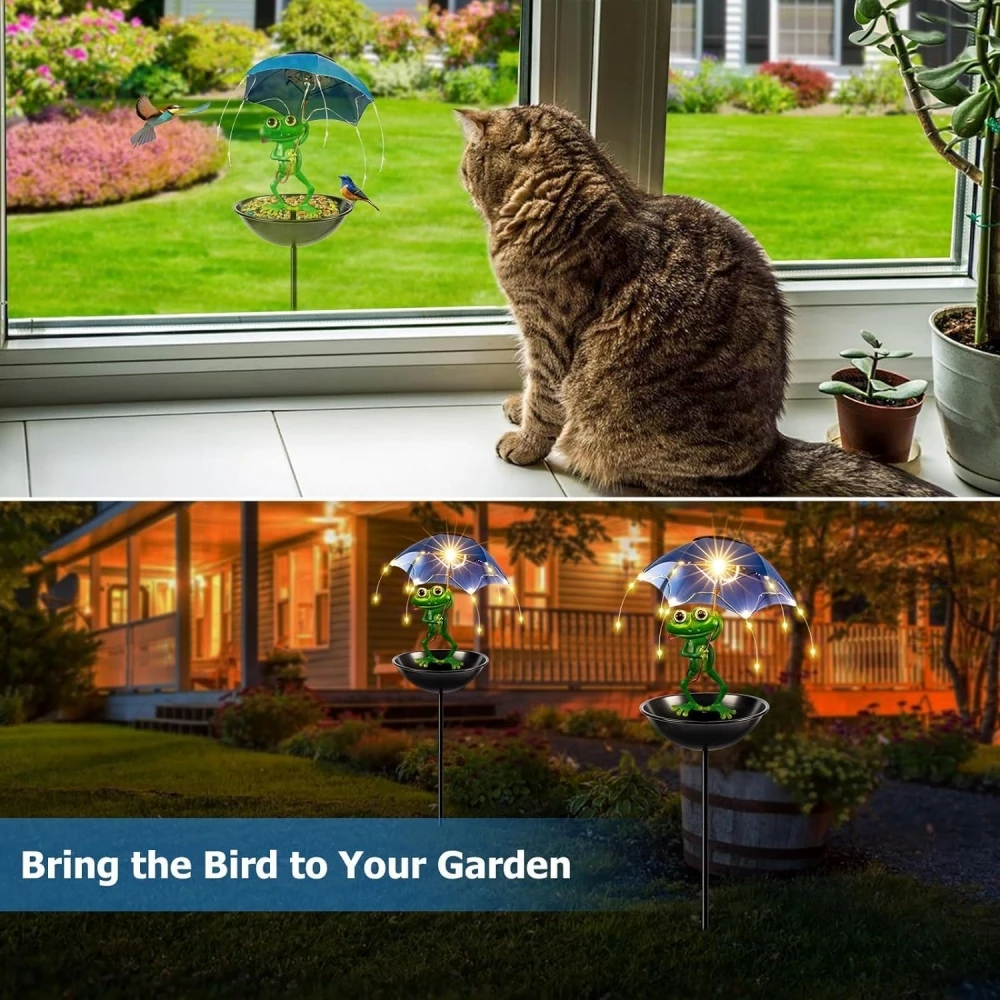 Solar Frog Garden Light Feeder 3
