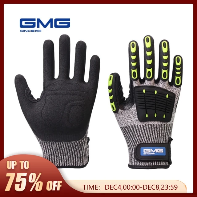 2 Pairs Impact Resistant Work Gloves Coated Vibration Protection Safety Grip  XXL